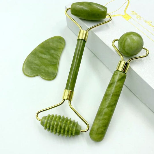 Jade Roller & Gua Sha Facial Set for Lifting & Skin Glow