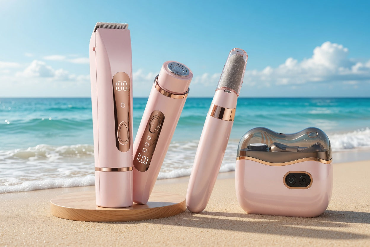 Actiboo 3 in 1 women beauty care kit rechargeable nail trimmer foot file hair remover set